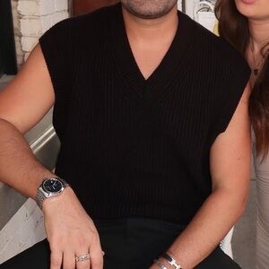 Zara Ribbed Sweater Vest, Size M